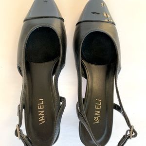 Excellent condition- Vaneli sling back shoes black - size 6US